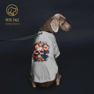 PETS TALE Skull Rose Short-Sleeve Dog Tee