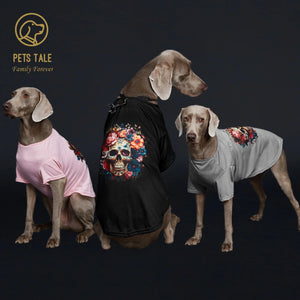 PETS TALE Skull Rose Short-Sleeve Dog Tee